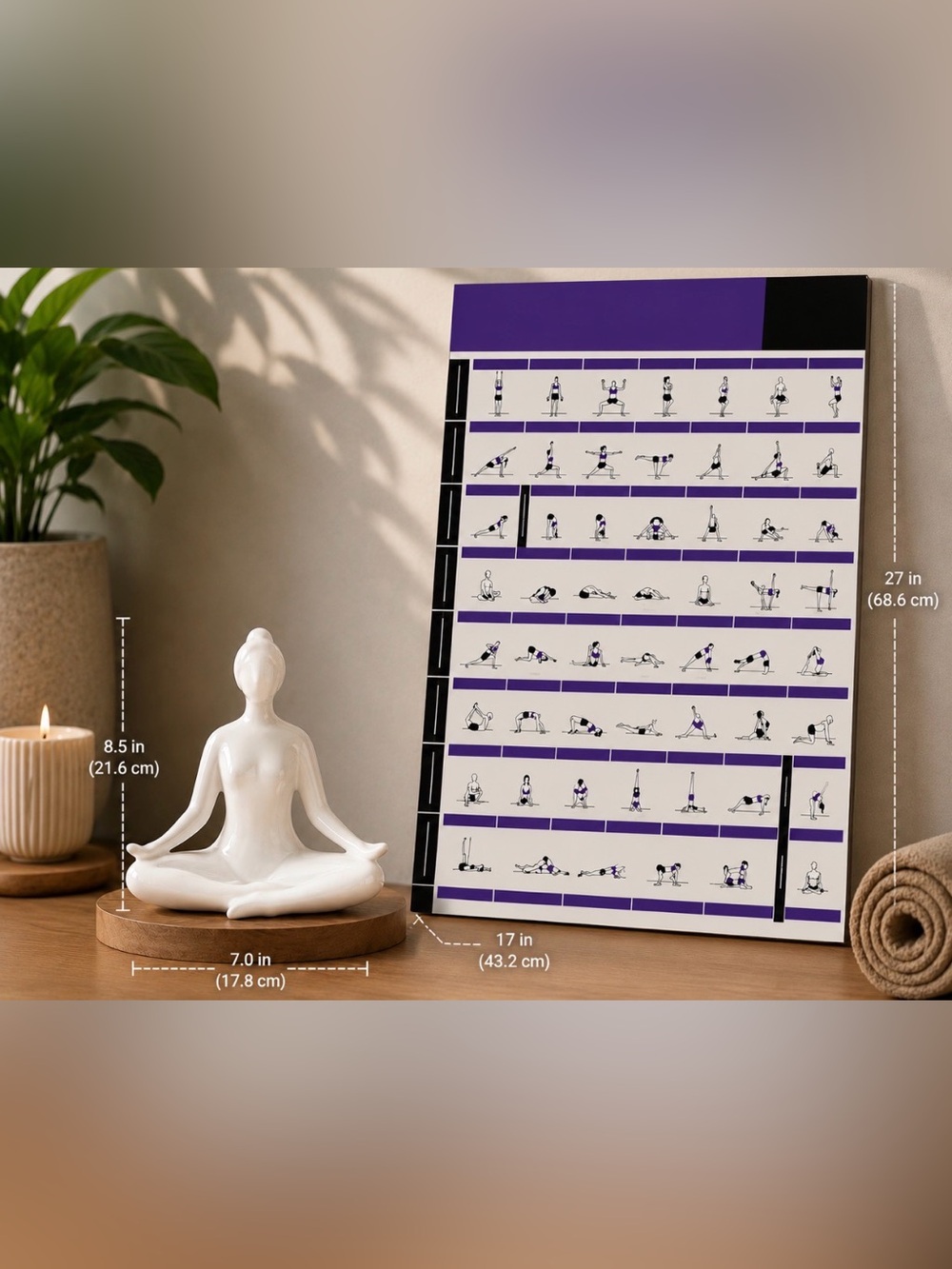 Yoga Poster ➕ Ceramic White Yoga Pose Sculpture